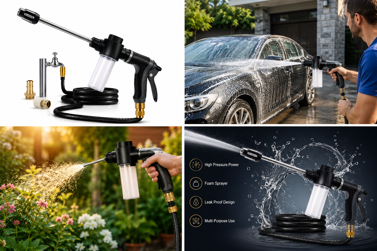 NatureHub™ High Pressure Power Washer Gun – Car & Garden Cleaning Nozzle