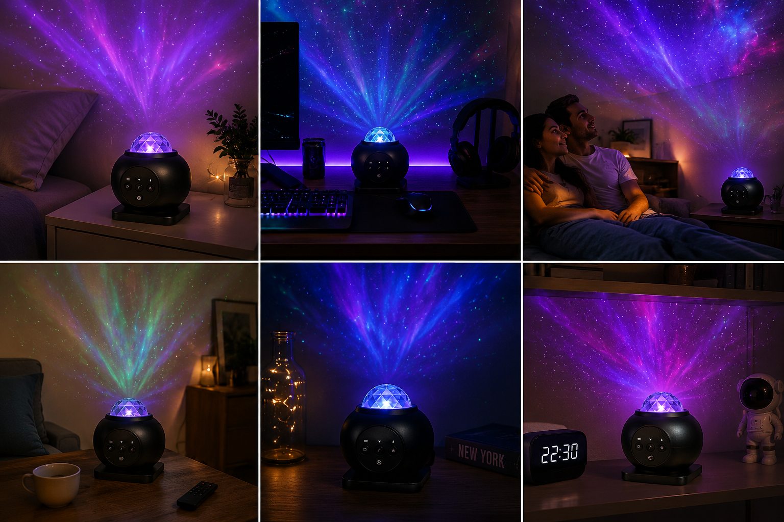 Galaxy Aurora Projector LED Night Light – USB Starry Sky Room Lamp